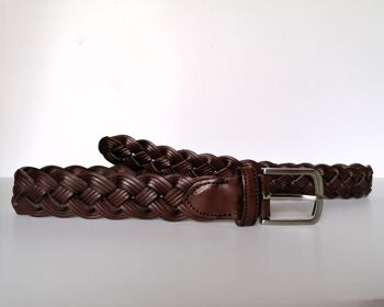 PACK de 10 ceintures AV TRZ-C3H. Ceinture de sport en cuir tressé manuellement en marron pour homme. Tailles S, M, L et XL.. 5