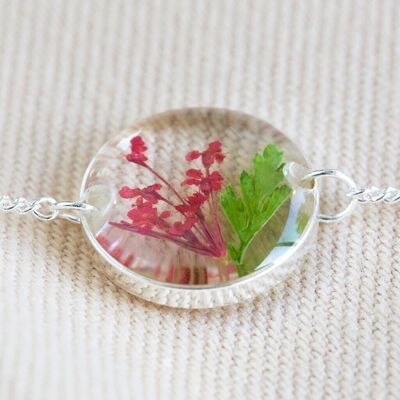 Gepresstes Birth Flower Charm Armband in Silber - May -