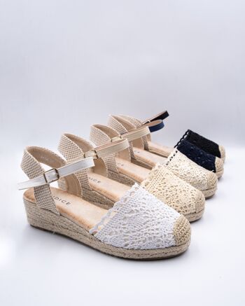 ESPADRILLES COMPENSÉES AVEC DESIGN AU CROCHET 1