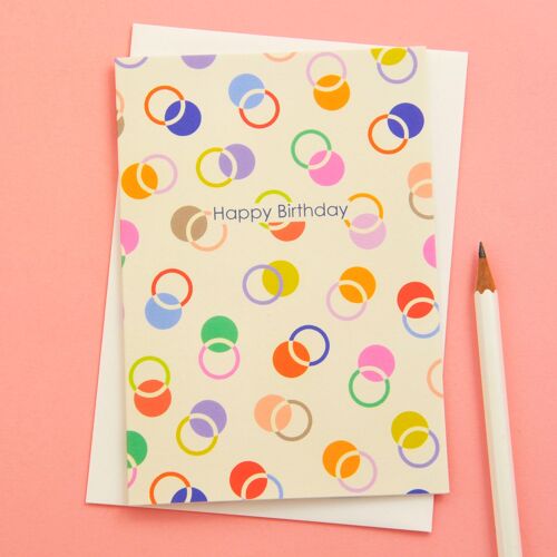 Colourful Spot Happy Birthday Greetings Card