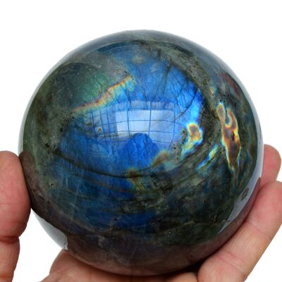 Pietra sferica Labradorite naturale XXL (65 mm - 100 mm)