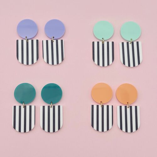 Boucles D'oreilles Francette - Stripes N&B