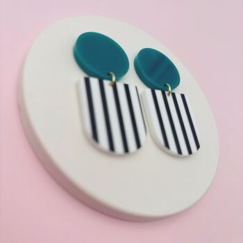 Boucles D'oreilles Francette - Stripes N&B 3