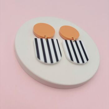 Boucles D'oreilles Francette - Stripes N&B 5