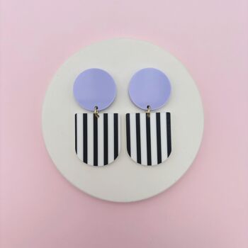 Boucles D'oreilles Francette - Stripes N&B 6