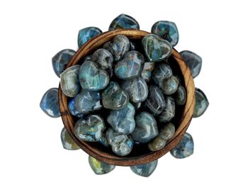 Pierre de cœur gonflée Flash Labradorite (30 mm) 6