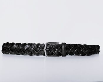 PACK de 10 ceintures AV TRZ-C3M. Ceinture de sport en cuir tressé manuellement en noir pour femme. Tailles XS, S, M et L. 2