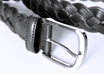 Ceinture en cuir tressé. 1 PACK de 10 ceintures noires TRZ-C3M. Tailles XS, S, M et L. Ceinture de sport en cuir tressé faite à la main pour femmes. 5