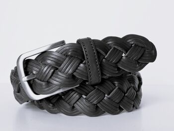 PACK de 10 ceintures AV TRZ-C3M. Ceinture de sport en cuir tressé manuellement en noir pour femme. Tailles XS, S, M et L. 6