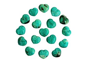 Lot de 10 cristaux de cœur d'Amazonite (30 mm) 6