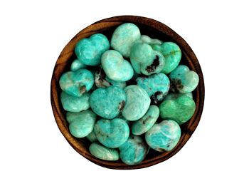 Lot de 10 cristaux de cœur d'Amazonite (30 mm) 7