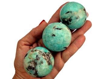 Lot de 1 kg de sphère de cristal d'amazonite (5 à 7 pièces) – (45 mm – 60 mm) 4