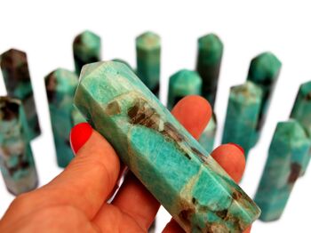 Lot de 5 pièces d'Amazonite Tower Point (95 mm) 1