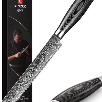 Cuchillo para pan Xinzuo Damasco - Serie B20 Ya