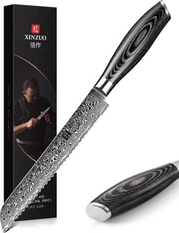 Couteau à pain Xinzuo Damas - Série B20 Ya 1