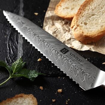 Couteau à pain Xinzuo Damas - Série B27 Yi 2