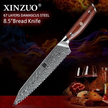 Couteau à pain Xinzuo Damas - Série B27 Yi 7