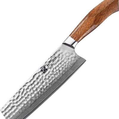 Cuchillo para picar Xinzuo Damascus SRS13 Nakiri - Serie B32D Feng