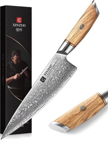 Couteau de chef Xinzuo Damas - Série B37 Lan 1