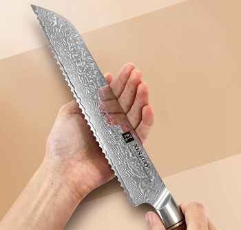 Couteau à pain Xinzuo Damas - Série B37 Lan 3