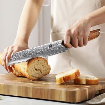 Couteau à pain Xinzuo Damas - Série B37 Lan 5