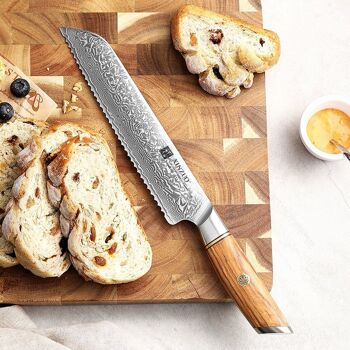 Couteau à pain Xinzuo Damas - Série B37 Lan 7