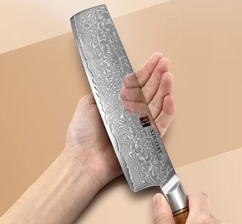 Couteau à découper Xinzuo Damas Nakiri - Série B37 Lan 7