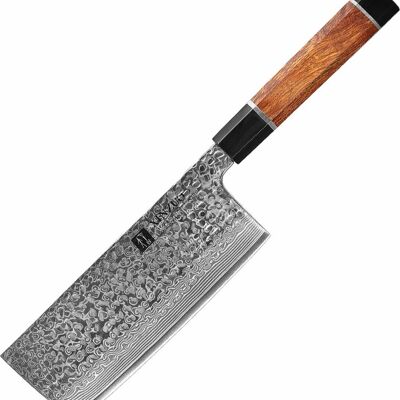 Xinzuo Damascus Nakiri Cleaver – PM8 Zhen-Serie