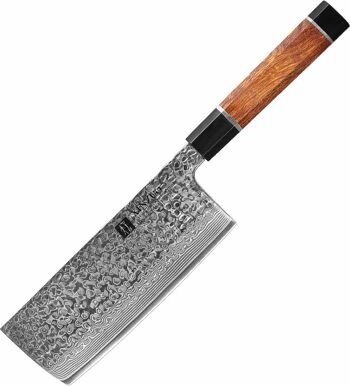 Couteau à découper Xinzuo Damascus Nakiri - Série PM8 Zhen 1
