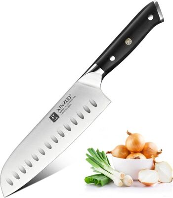 Couteau Santoku allemand en acier inoxydable Xinzuo - Série B13S Yu 1