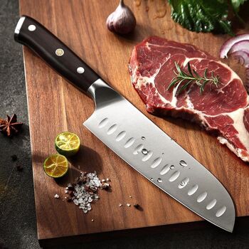 Couteau Santoku allemand en acier inoxydable Xinzuo - Série B13S Yu 6