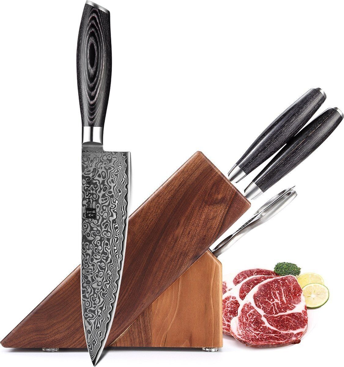 Xinzuo Damaskus 5-teiliges Set mit Block – B20 Ya-Serie