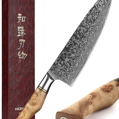 Cuchillo de chef HEZHEN Damasco - Serie B30 Master