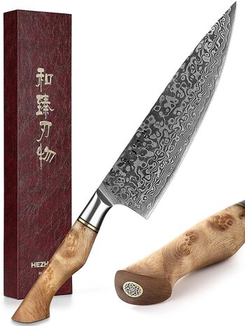 Couteau de chef HEZHEN Damas - Série B30 Master 1