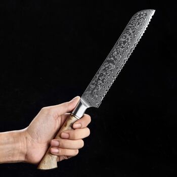 Couteau à pain HEZHEN Damas - Série B30 Master 6