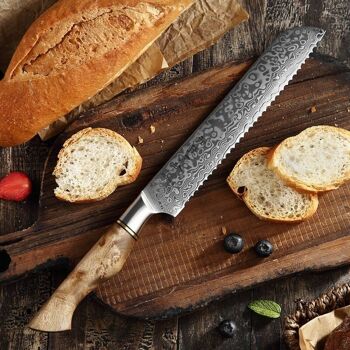 Couteau à pain HEZHEN Damas - Série B30 Master 7