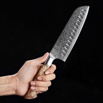 HEZHEN Couteau Santoku Damas - Série B30 Master 6