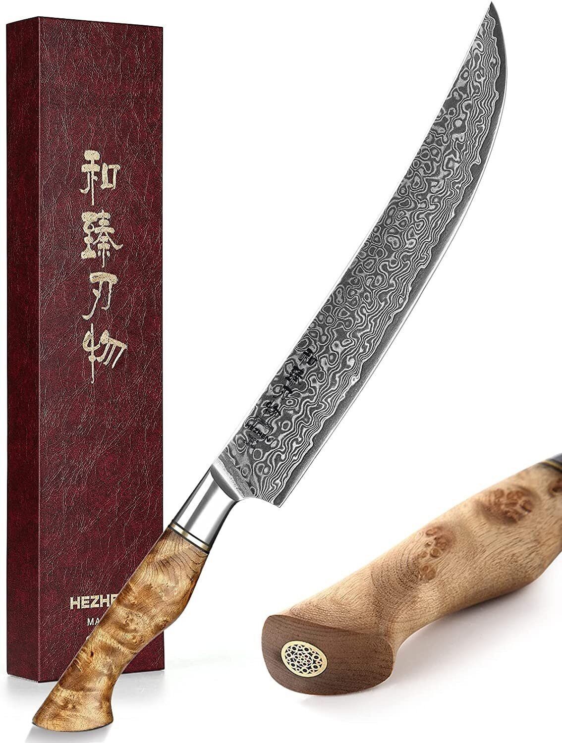 Cuchillo de trinchar Damasco HEZHEN - Serie Master B30