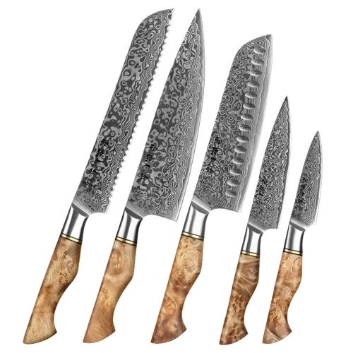 HEZHEN Damascus 5-delige set - B30 Master Series