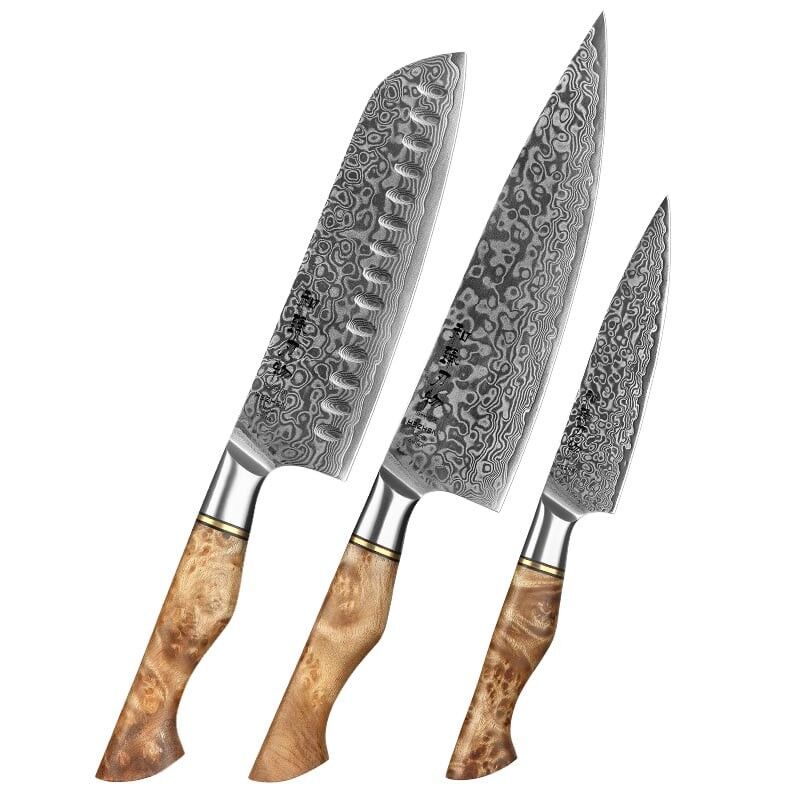 HEZHEN Damascus 3-piece set - B30 Master Series