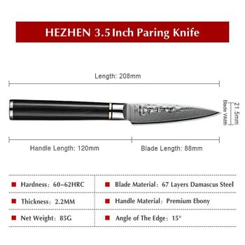 Couteau d'office HEZHEN Damas - Série B1Z Classic 6