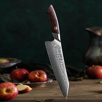 Couteau de chef HEZHEN Damas - Série B38 Elegant 5