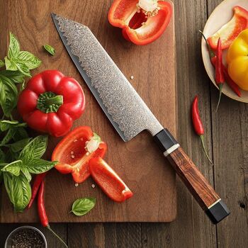 Couteau de chef Xinzuo Damas en acier cuivré - Série F5C Zhen 4