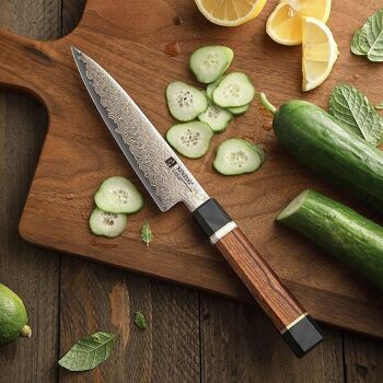 Couteau à légumes Xinzuo Damas en acier et cuivre - Série F5C Zhen 4