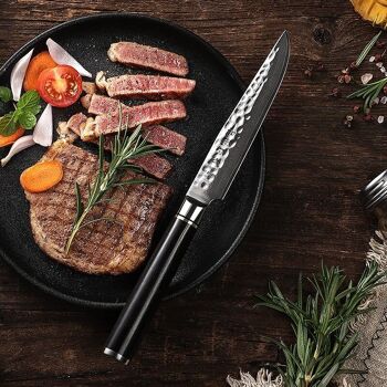 Couteau à steak HEZHEN Damas - Série B1Z Classic 5