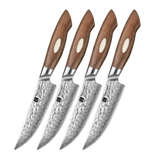 Xinzuo Damascus Set van 4 Steakmessen - B46W Jiang Series