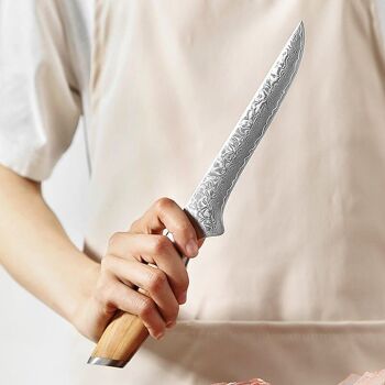 Couteau à filet Xinzuo Damas - Série B37 Lan 3