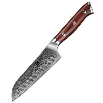 Coltello Santoku piccolo in damasco Xinzuo - Serie B13R Yu