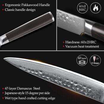 Couteau à légumes Xinzuo Damas - Série B1H He 8