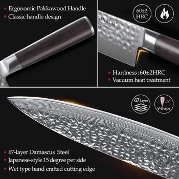 Couteau de chef Xinzuo Damas - Série B1H He 8
